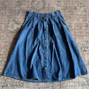 Cherokee Vintage Denim Button-Front A-Line Skirt Size 12